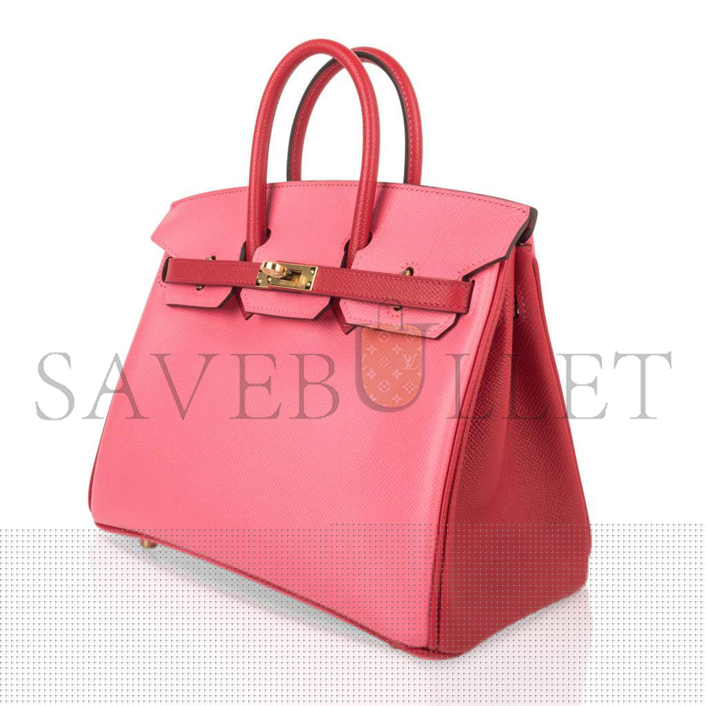 H**mes master birkin 30 epsom lipstick pink and red gold buckle bag h028369ck72 (30*23*15cm)